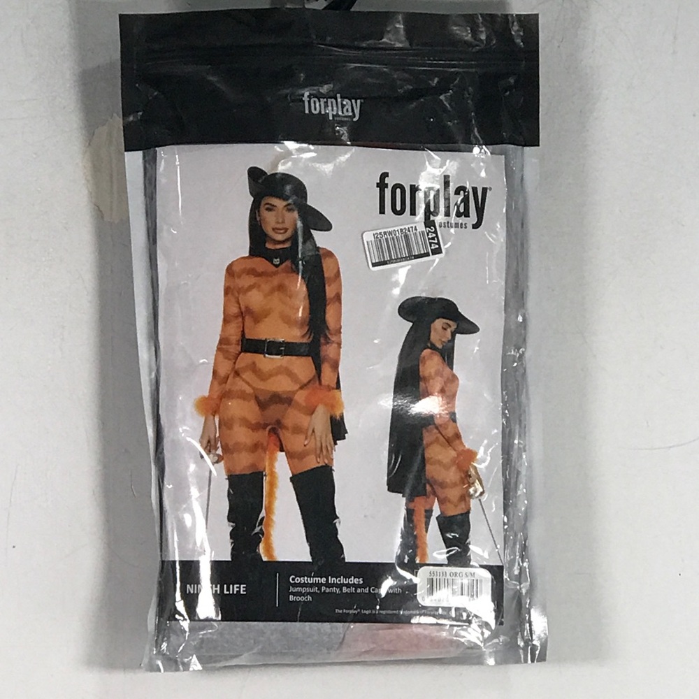 Forplay Sexy Ninth Life Cat Costume, Women's Size S/M - Orange